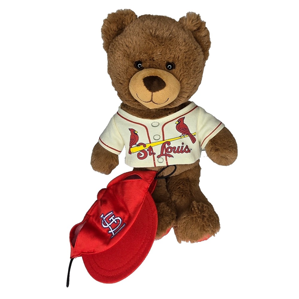 BUILD A BEAR ST LOUIS CARDINALS "LIMITED EDITION FRIEND" BEAR‎ WITH HAT EUC